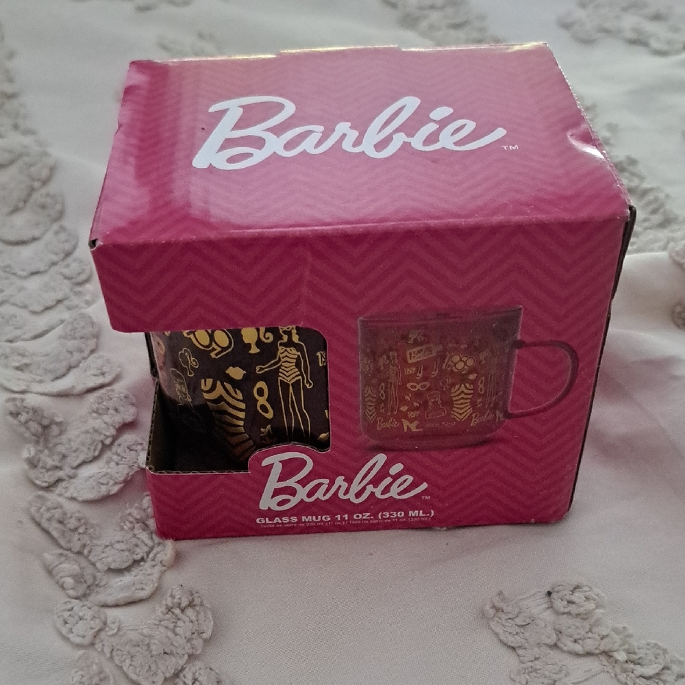 Barbie Pink and Gold Skeleton Glass Mug